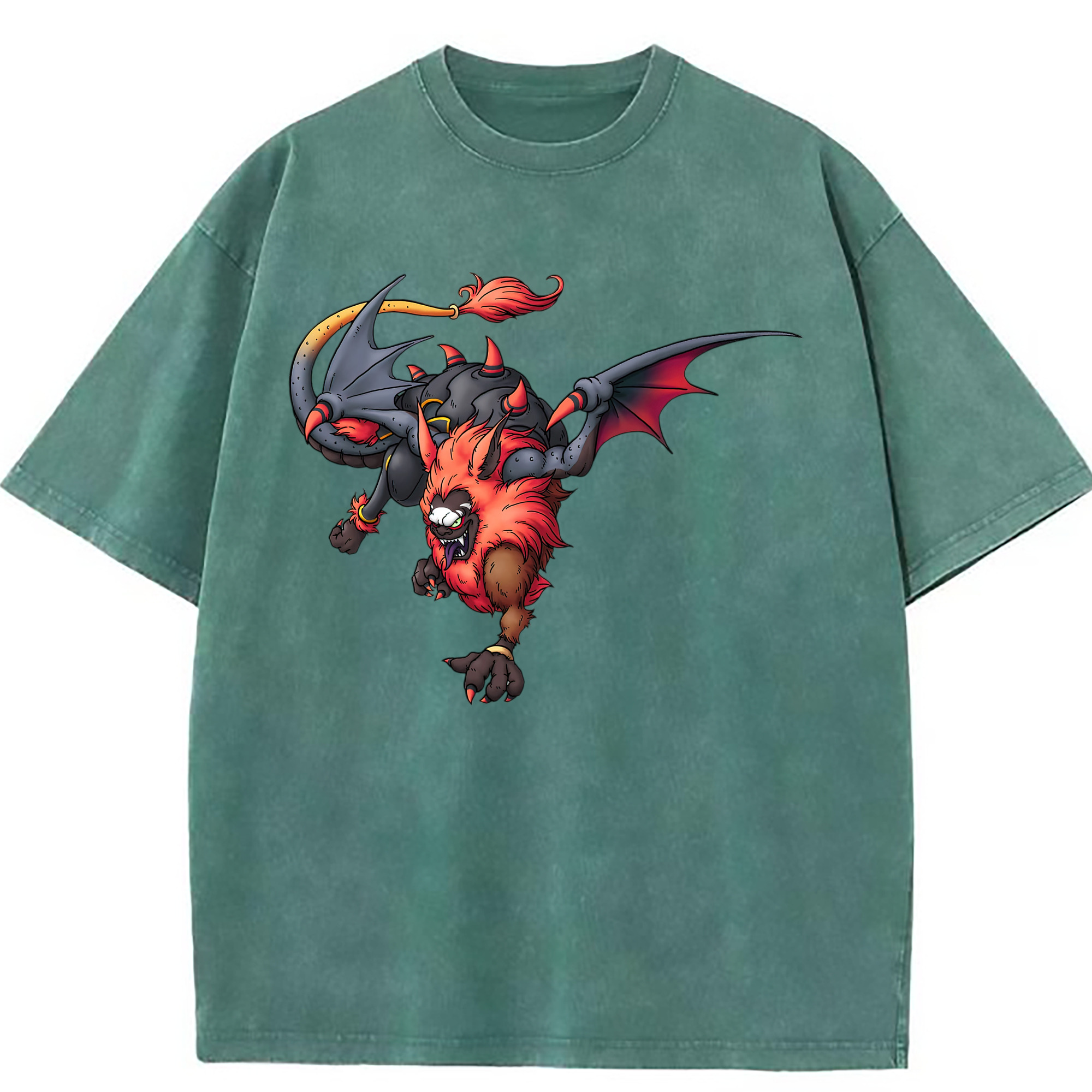 （画像用） ドラゴンクエスト Doragon Kuesuto Dragon Quest 綿100% ヴィンテージ風 半袖Tシャツ（フロントプリント）